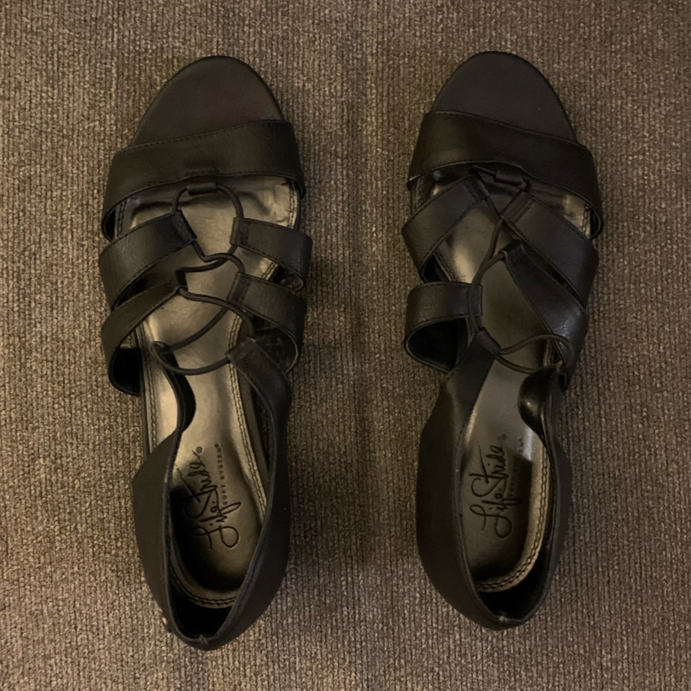 Black Wedge Heels